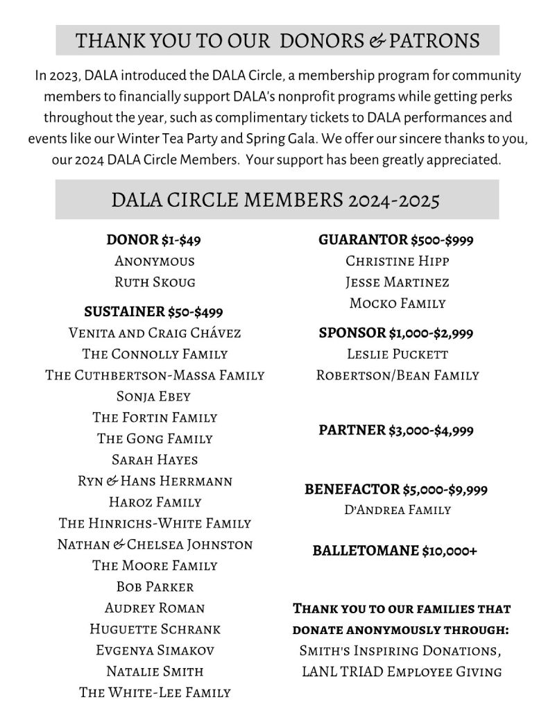 Dance Arts Los Alamos :: Circle Members