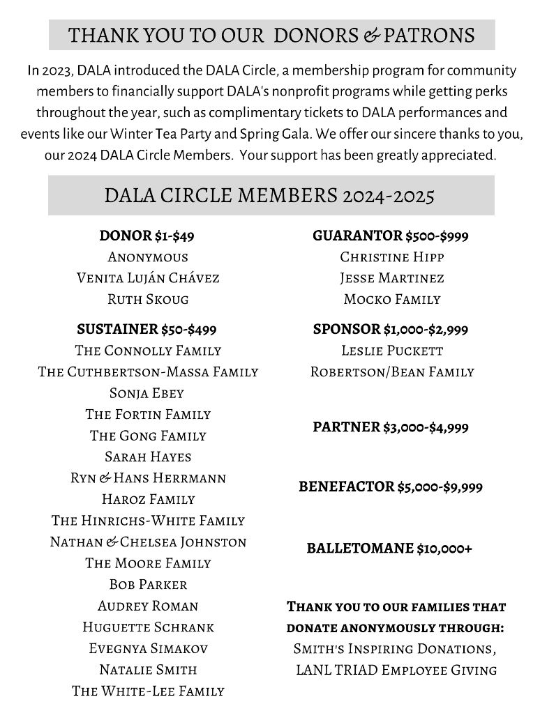 Dance Arts Los Alamos :: Circle Members